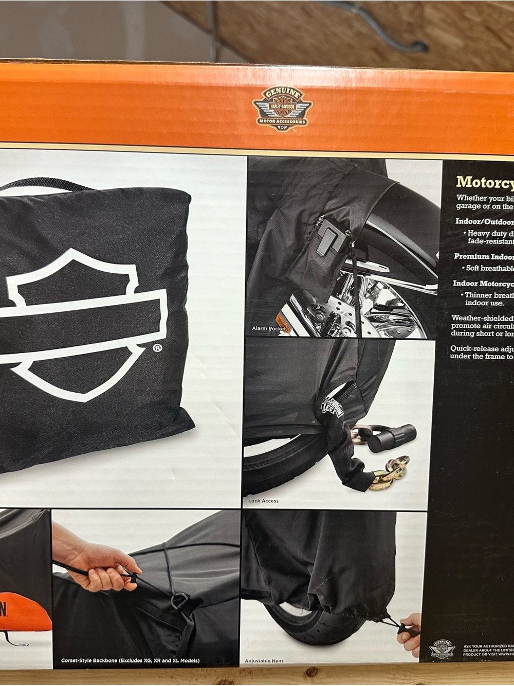Harley-Davidson Black Cover with Orange Trim - Picture 2 of 4